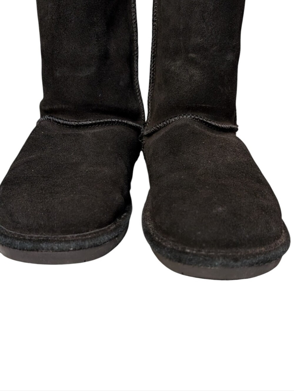 Bearpaw Emma Short black suede boot sheepskin wool blend lined size 7 Winter - Picture 7 of 10